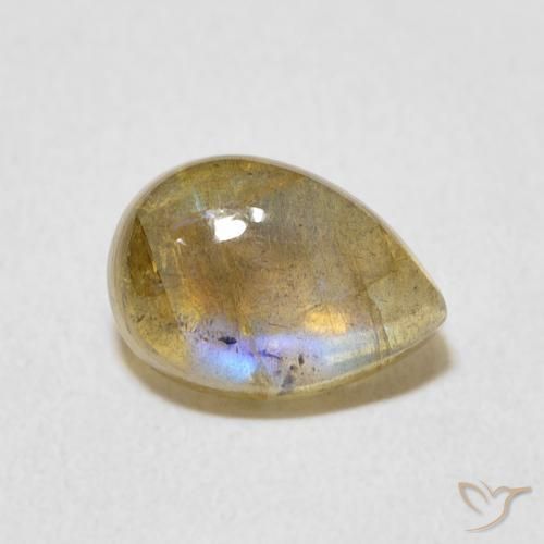 Labradorite Multicolore naturelle En forme de poire, 2.55 ct, Translucide