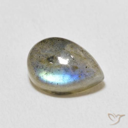Labradorite Multicolore naturelle En forme de poire, 2.89 ct, Translucide