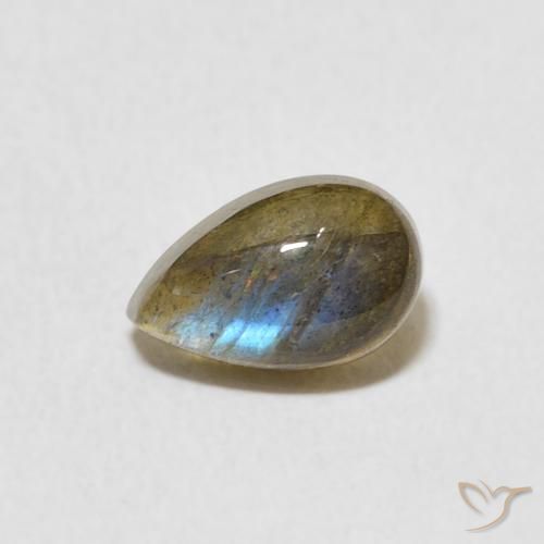 1.12ct Naturel Multicolore Labradorite, En forme de poire, Translucide