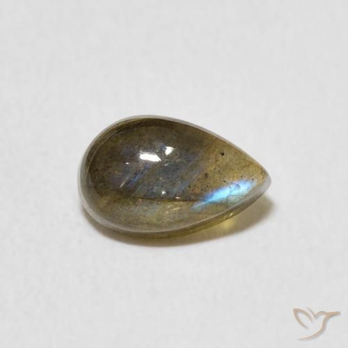 Labradorite Multicolore naturelle En forme de poire, 1.12 ct, Translucide