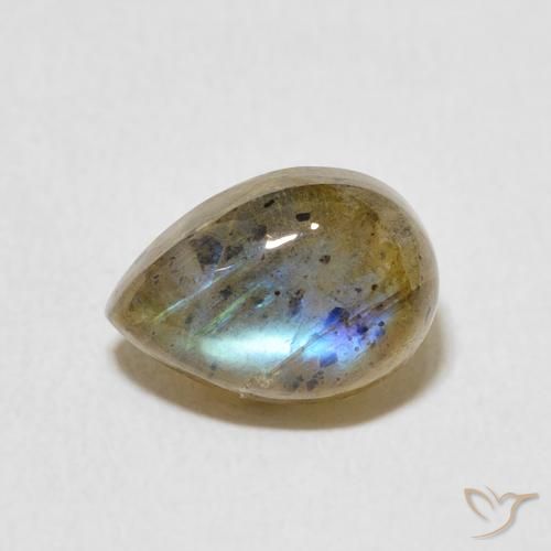 2.51ct Naturel Multicolore Labradorite, En forme de poire, Translucide