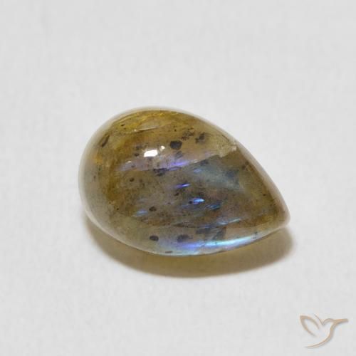 Labradorite Multicolore naturelle En forme de poire, 2.51 ct, Translucide