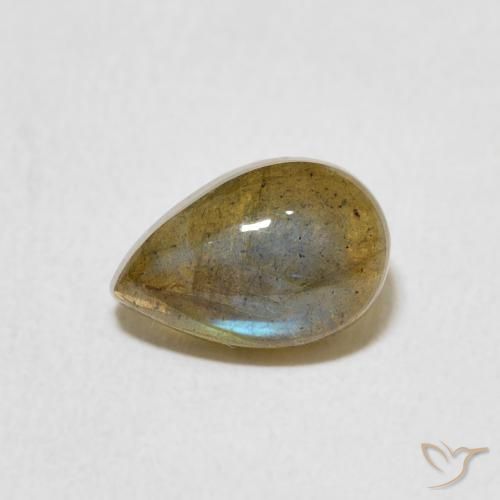 1.66ct Naturel Multicolore Labradorite, En forme de poire, Translucide