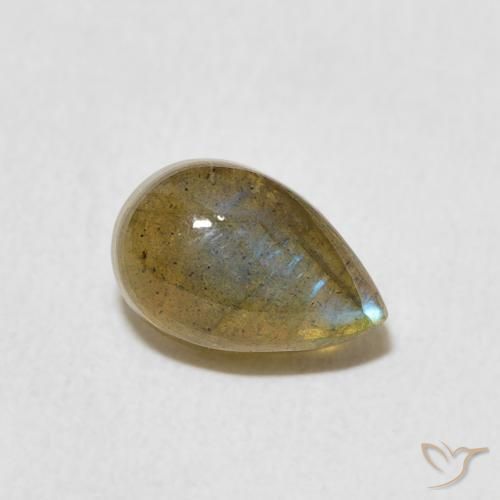 Labradorite Multicolore naturelle En forme de poire, 1.66 ct, Translucide
