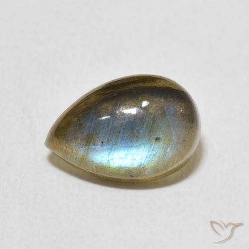 3.43ct Naturel Multicolore Labradorite, En forme de poire, Translucide