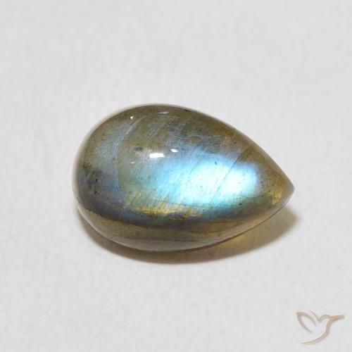Labradorite Multicolore naturelle En forme de poire, 3.43 ct, Translucide