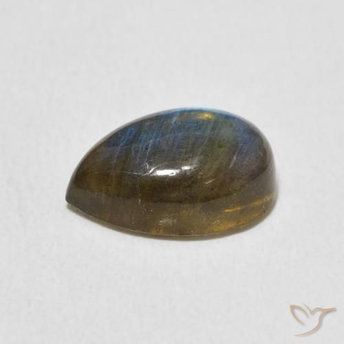 Labradorite Multicolore naturelle En forme de poire, 3.43 ct, Translucide