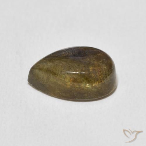 Labradorite Multicolore naturelle En forme de poire, 3.49 ct, Translucide