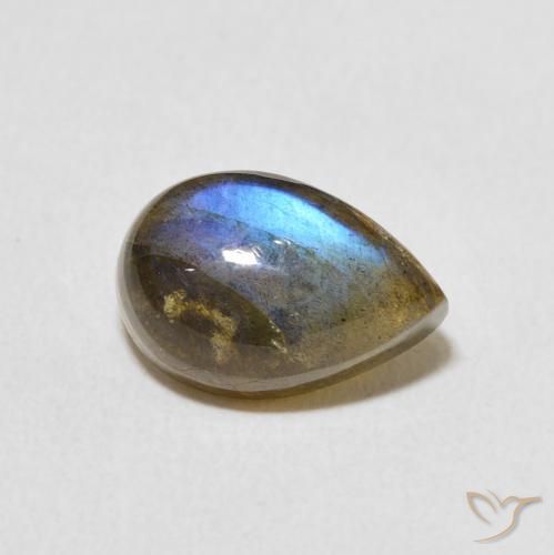 4.00ct Naturel Multicolore Labradorite, En forme de poire, Translucide
