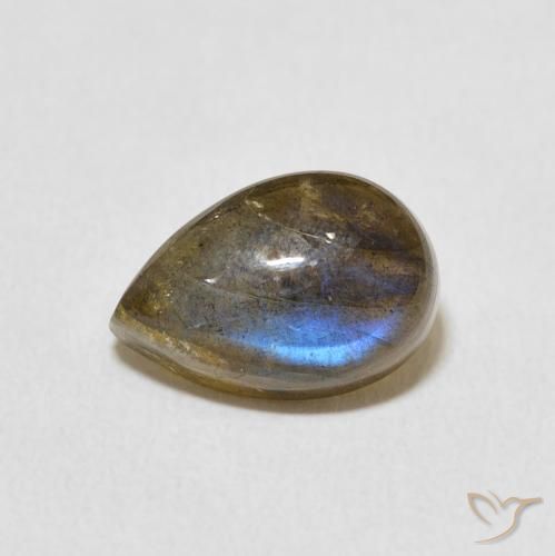 Labradorite Multicolore naturelle En forme de poire, 4.00 ct, Translucide