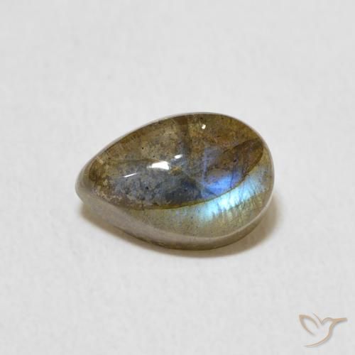 1.87ct Naturel Multicolore Labradorite, En forme de poire, Translucide