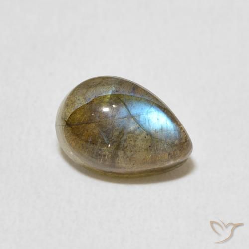 Labradorite Multicolore naturelle En forme de poire, 1.87 ct, Translucide