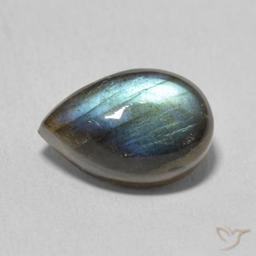 4.13ct Naturel Multicolore Labradorite, En forme de poire, Translucide