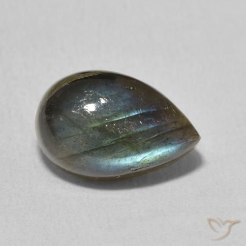 Labradorite Multicolore naturelle En forme de poire, 4.13 ct, Translucide