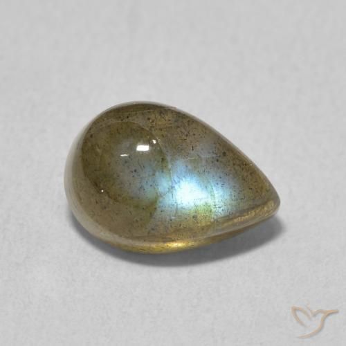 2.43ct Naturel Multicolore Labradorite, En forme de poire, Translucide