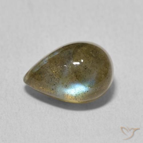 Labradorite Multicolore naturelle En forme de poire, 2.43 ct, Translucide