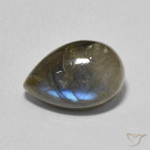 Labradorite Multicolore naturelle En forme de poire, 4.10 ct, Translucide