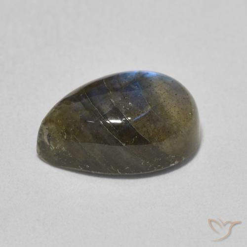 Labradorite Multicolore naturelle En forme de poire, 4.10 ct, Translucide