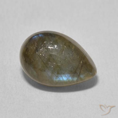 Labradorite Multicolore naturelle En forme de poire, 3.60 ct, Translucide
