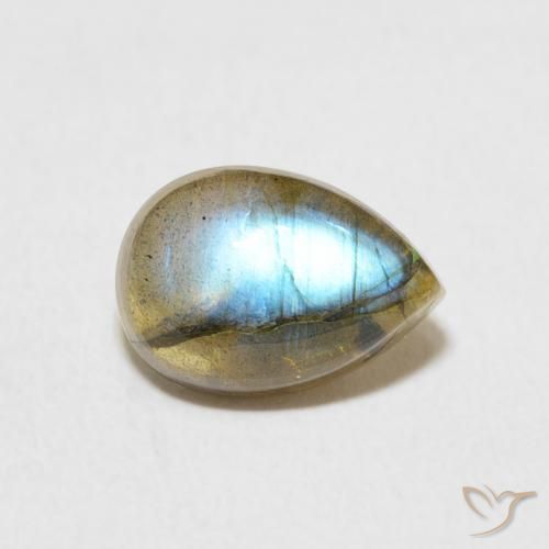 Labradorite Multicolore naturelle En forme de poire, 2.17 ct, Translucide
