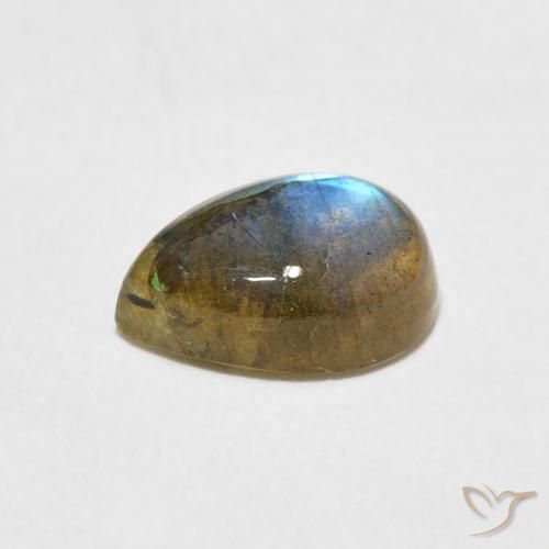 Labradorite Multicolore naturelle En forme de poire, 2.17 ct, Translucide