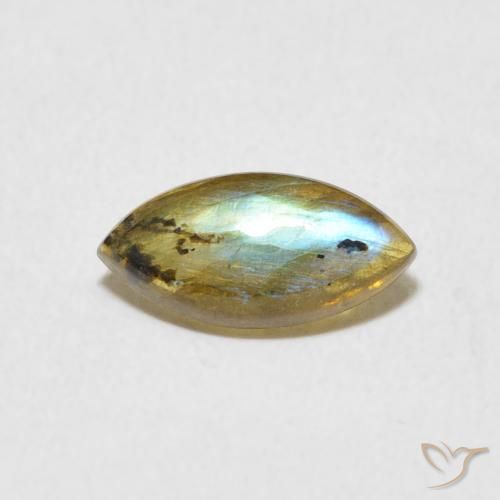 0.95ct Naturel Multicolore Labradorite, Marquise, Translucide