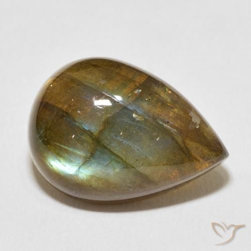 Labradorite Multicolore naturelle En forme de poire, 12.52 ct, Translucide