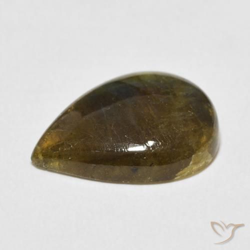 Labradorite Multicolore naturelle En forme de poire, 8.56 ct, Translucide
