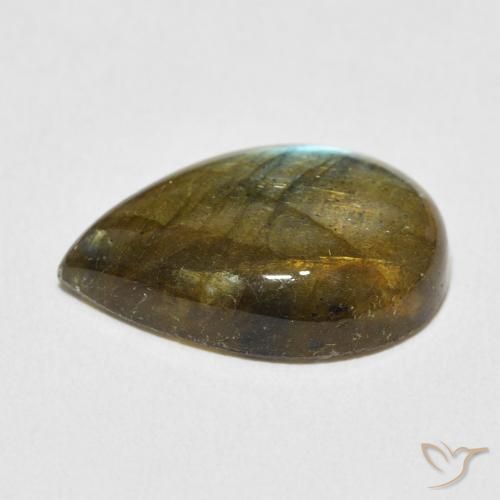 Labradorite Multicolore naturelle En forme de poire, 8.73 ct, Translucide