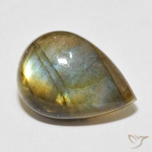 Labradorite Multicolore naturelle En forme de poire, 10.51 ct, Translucide
