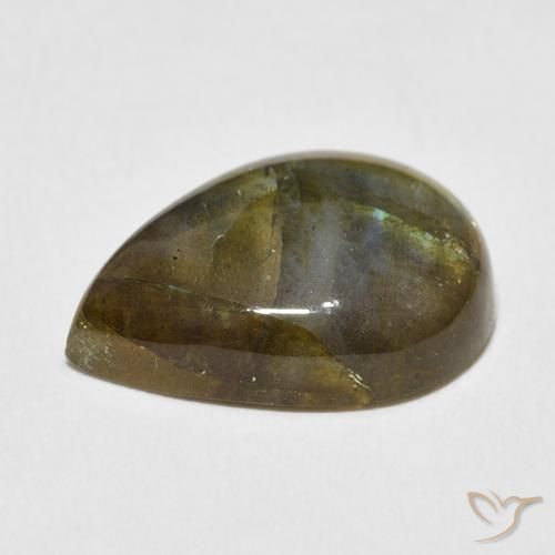 Labradorite Multicolore naturelle En forme de poire, 10.51 ct, Translucide