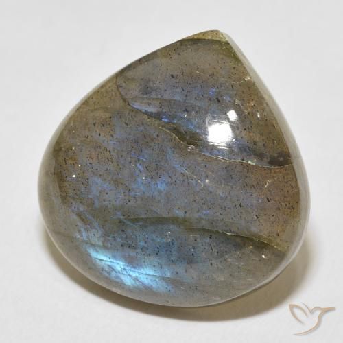 Labradorite Multicolore naturelle En forme de poire, 22.02 ct, Translucide