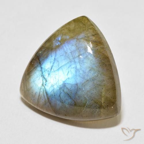 Labradorite Multicolore naturelle Trillion, 13.86 ct, Translucide