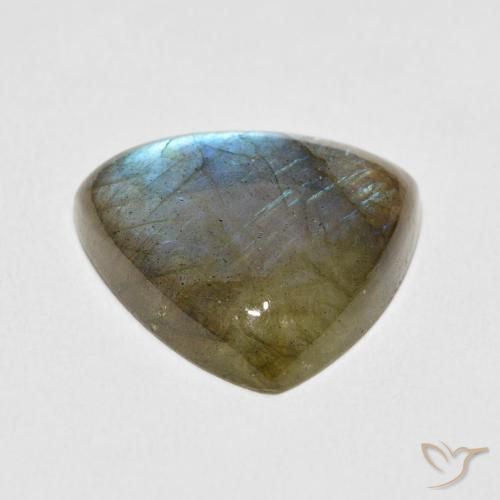 Labradorite Multicolore naturelle Trillion, 13.86 ct, Translucide