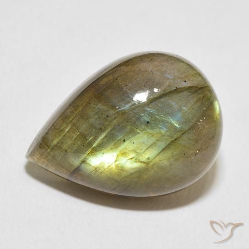 12.53ct Naturel Multicolore Labradorite, En forme de poire, Translucide