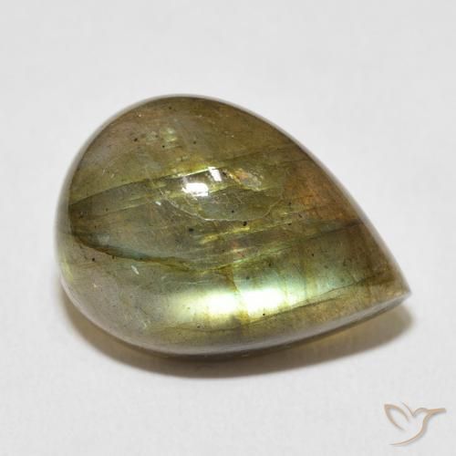 Labradorite Multicolore naturelle En forme de poire, 12.53 ct, Translucide