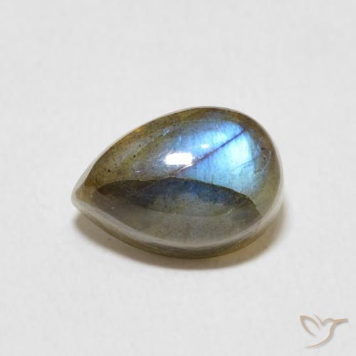 2.83ct Naturel Multicolore Labradorite, En forme de poire, Translucide