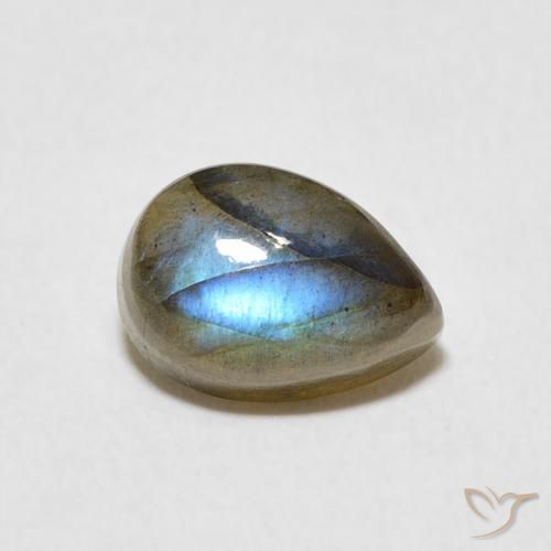 Labradorite Multicolore naturelle En forme de poire, 2.83 ct, Translucide