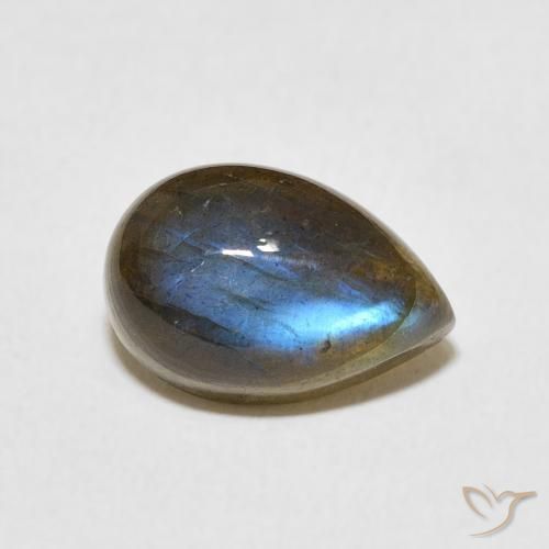 3.93ct Naturel Multicolore Labradorite, En forme de poire, Translucide