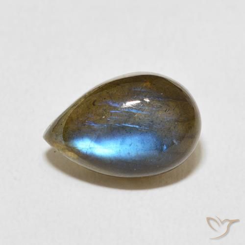 Labradorite Multicolore naturelle En forme de poire, 3.93 ct, Translucide