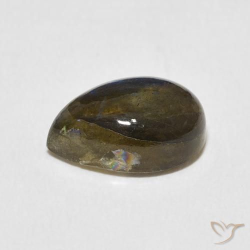 Labradorite Multicolore naturelle En forme de poire, 3.93 ct, Translucide