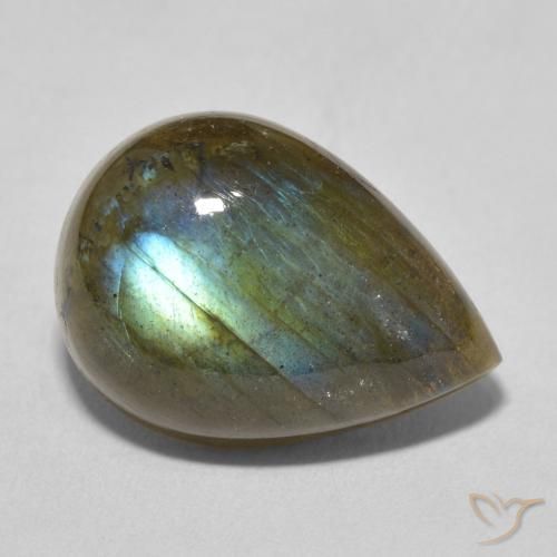 11.67ct Naturel Multicolore Labradorite, En forme de poire, Translucide