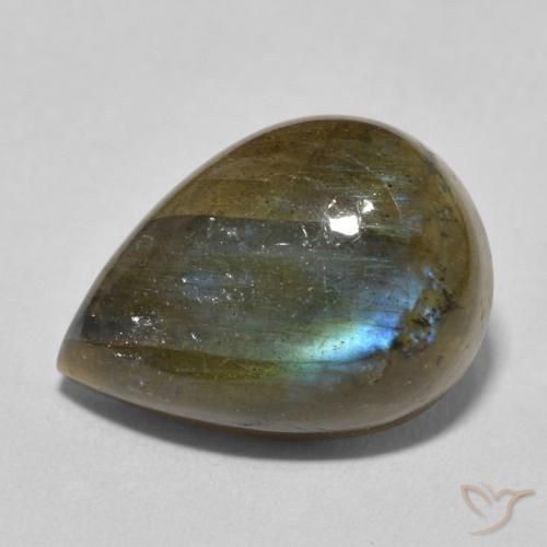 Labradorite Multicolore naturelle En forme de poire, 11.67 ct, Translucide