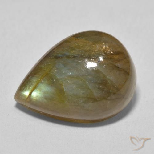 12.00ct Naturel Multicolore Labradorite, En forme de poire, Translucide