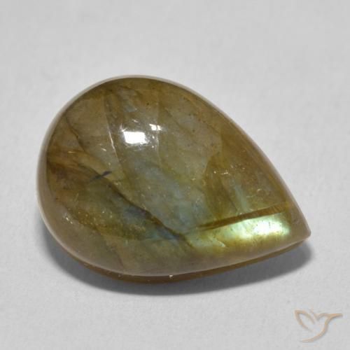 Labradorite Multicolore naturelle En forme de poire, 12.00 ct, Translucide