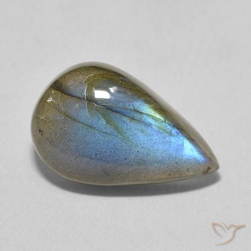6.01ct Naturel Multicolore Labradorite, En forme de poire, Translucide