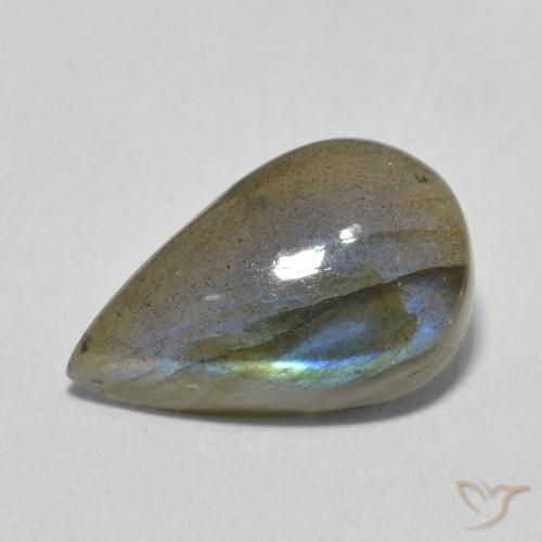 Labradorite Multicolore naturelle En forme de poire, 6.01 ct, Translucide