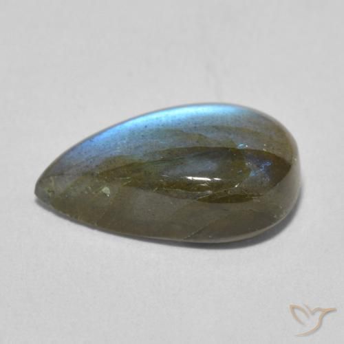 Labradorite Multicolore naturelle En forme de poire, 6.01 ct, Translucide