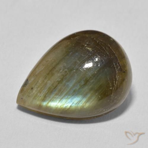10.59ct Naturel Multicolore Labradorite, En forme de poire, Translucide