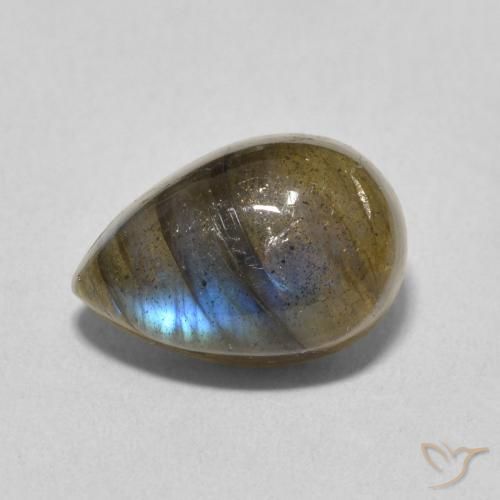 4.13ct Naturel Multicolore Labradorite, En forme de poire, Translucide